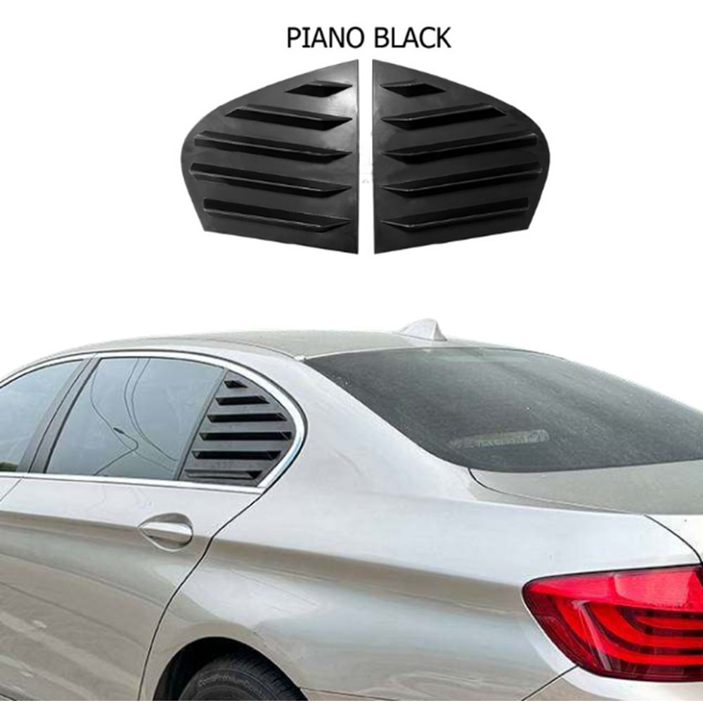 F10 Side Window Louver Piano Black ABS / 2010-2017