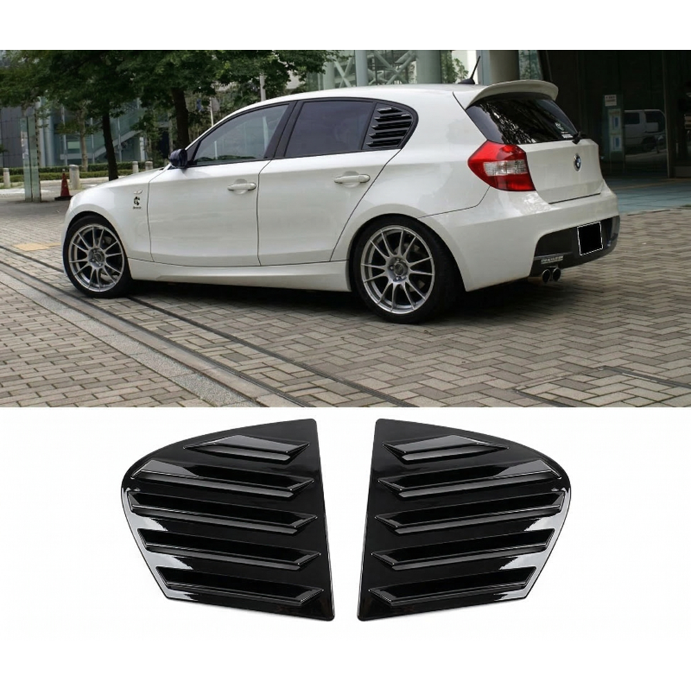 E87 Side Window Louver Piano Black ABS / 2004-2011