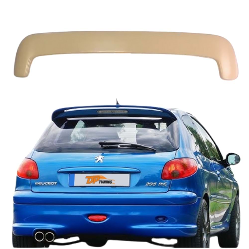 206 Rear Spoiler Piano Black ABS / 1998-2012