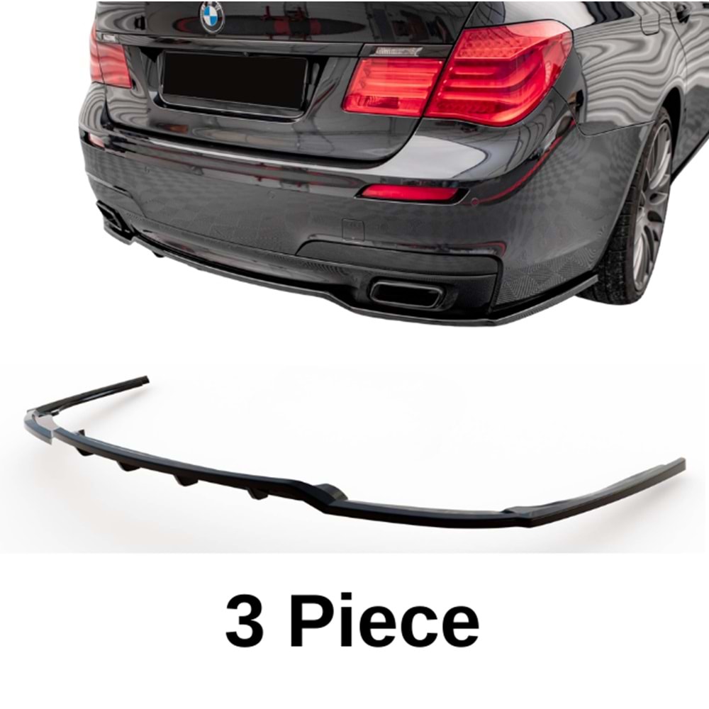 F01 Max Rear Lip Diffuser Piano Black Vacuum Plastic / 2009-2013 (3 Piece)