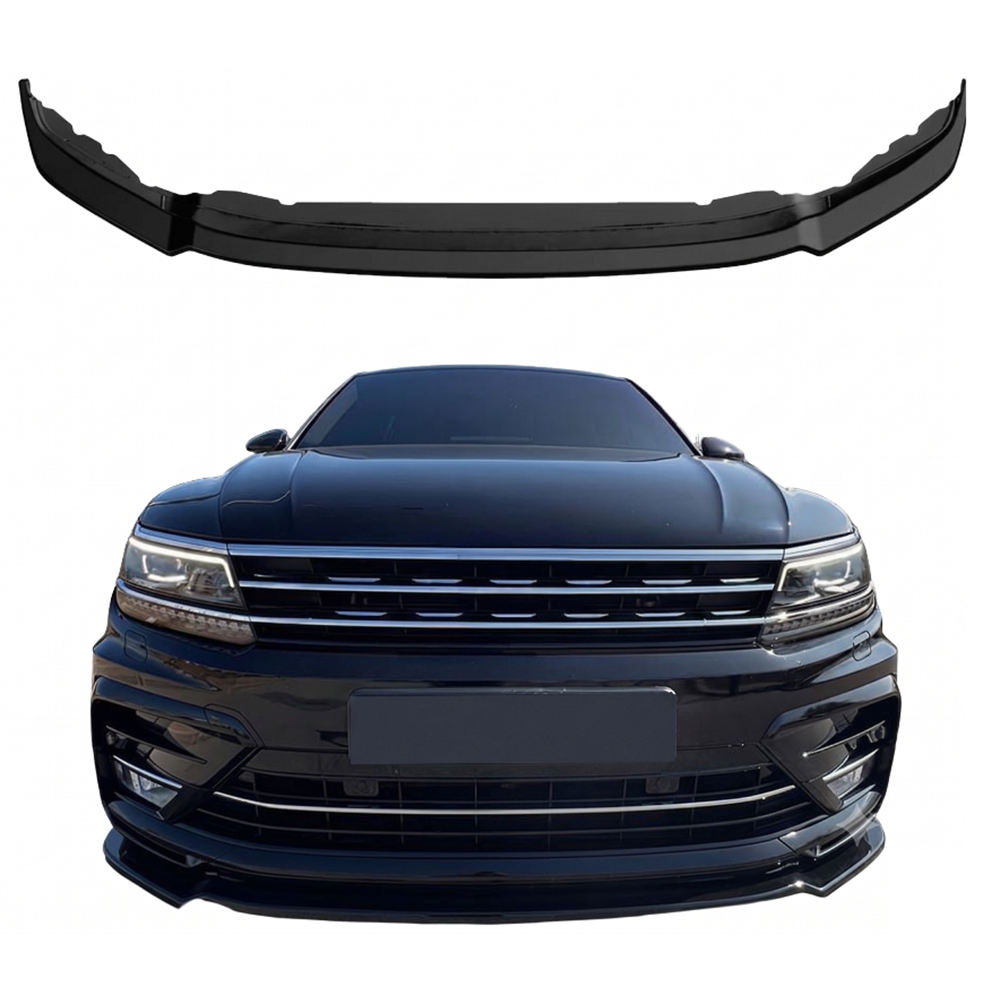 Tiguan Front Lip Piano Black Vacuum Plastic / 2019 - up