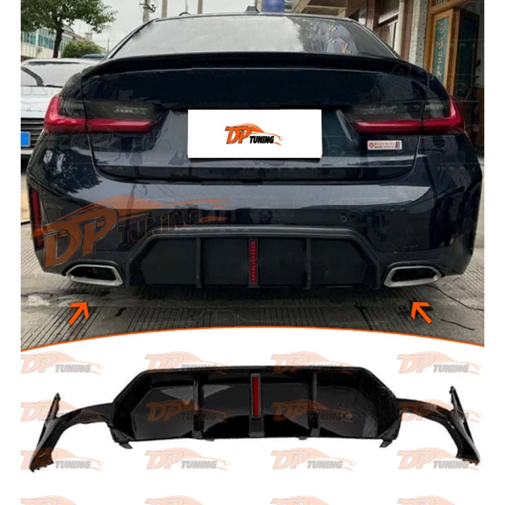 G20 LCI Rear Diffuser Piano Black ABS / 2022-up (With Led)