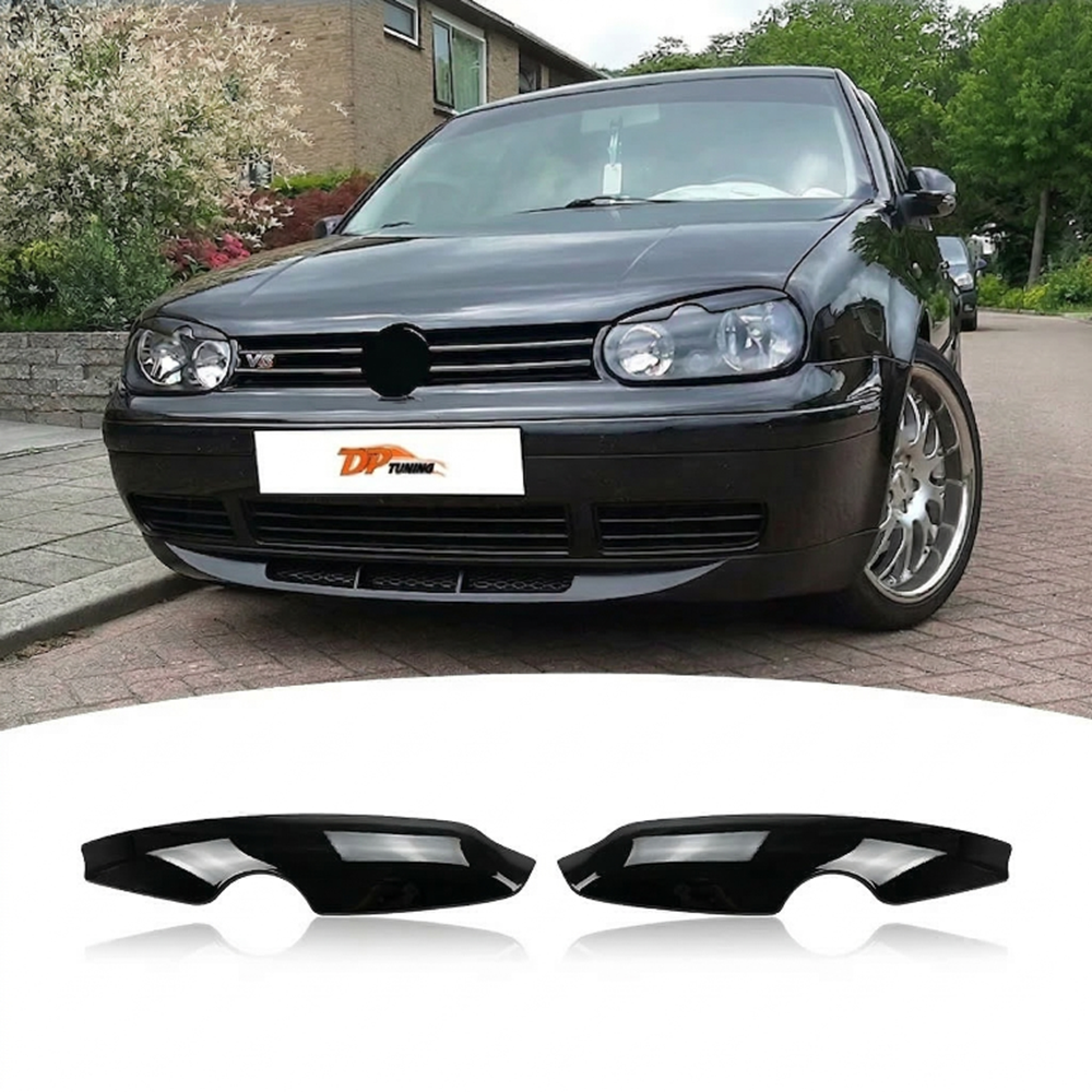 Golf 4 Headlight Brows Piano Black ABS / 1997 - 2003