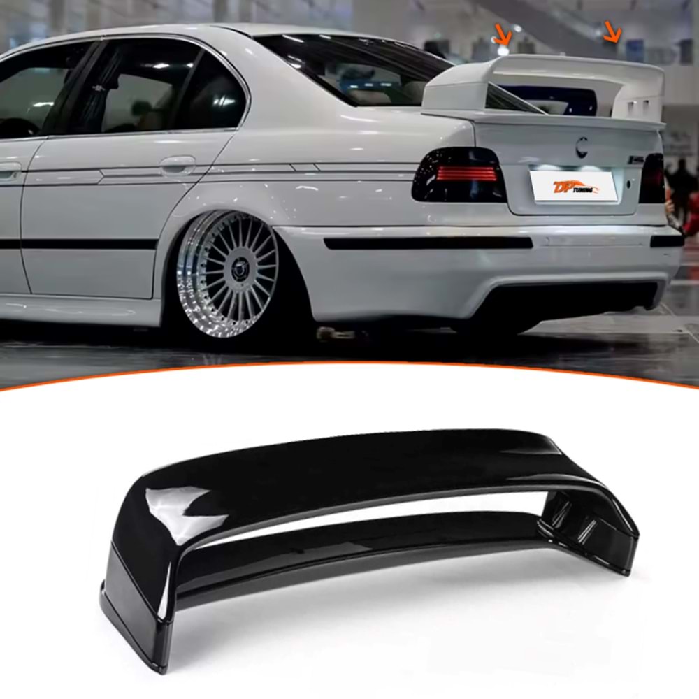 E39 LTW Rear Trunk Spoiler Piano Black ABS / 1995 - 2003 (4 Pieces)