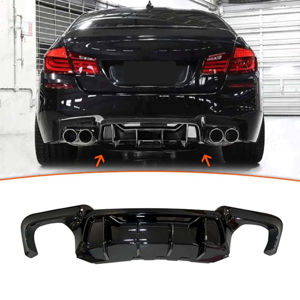 F10 M5 Competition Diffuser Piano Black ABS / 2010-2017