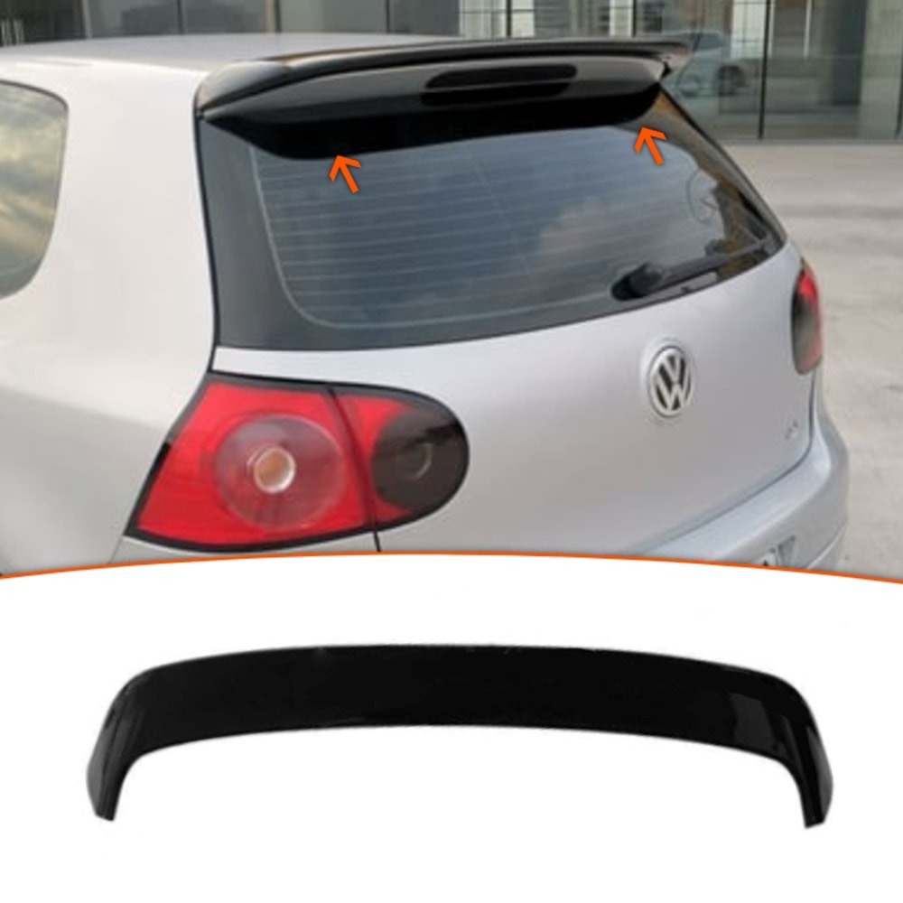 Golf 5 Rear Roof Spoiler Piano Black ABS / 2003 - 2009 (Standard)
