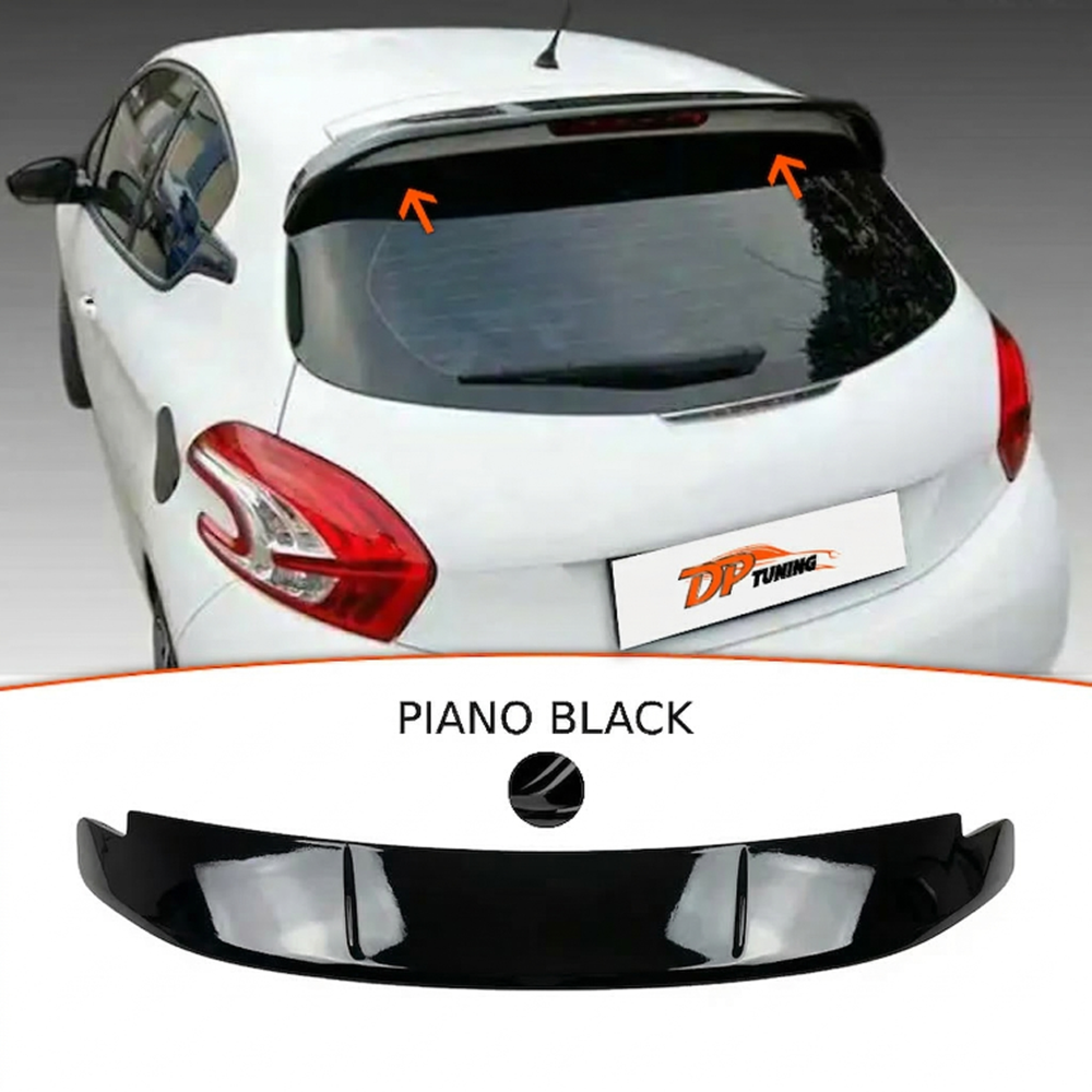 208 Rear Roof Spoiler Piano Black ABS / 2012 - 2015