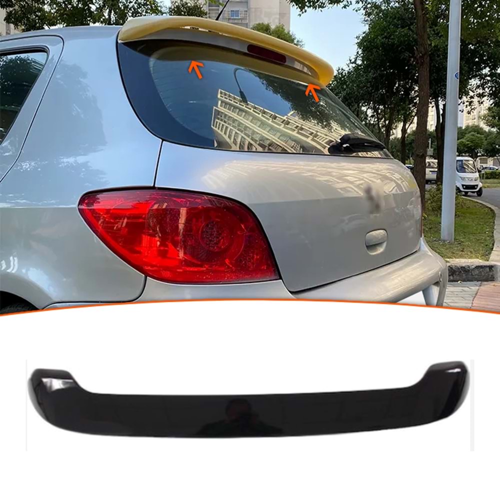 307 Rear Roof Spoiler Piano Black ABS / 2001 - 2008