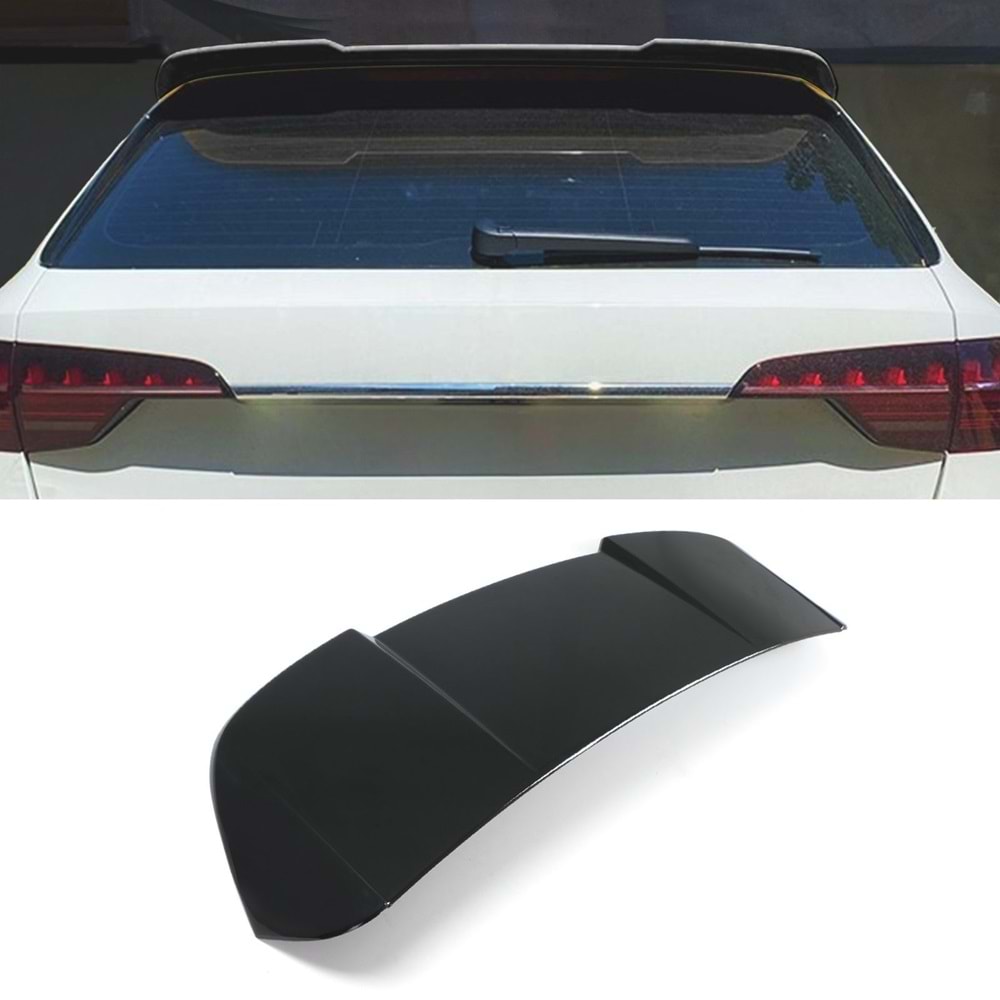 A4 B9 Avant Rear Roof Spoiler Piano Black ABS / 2017-2021