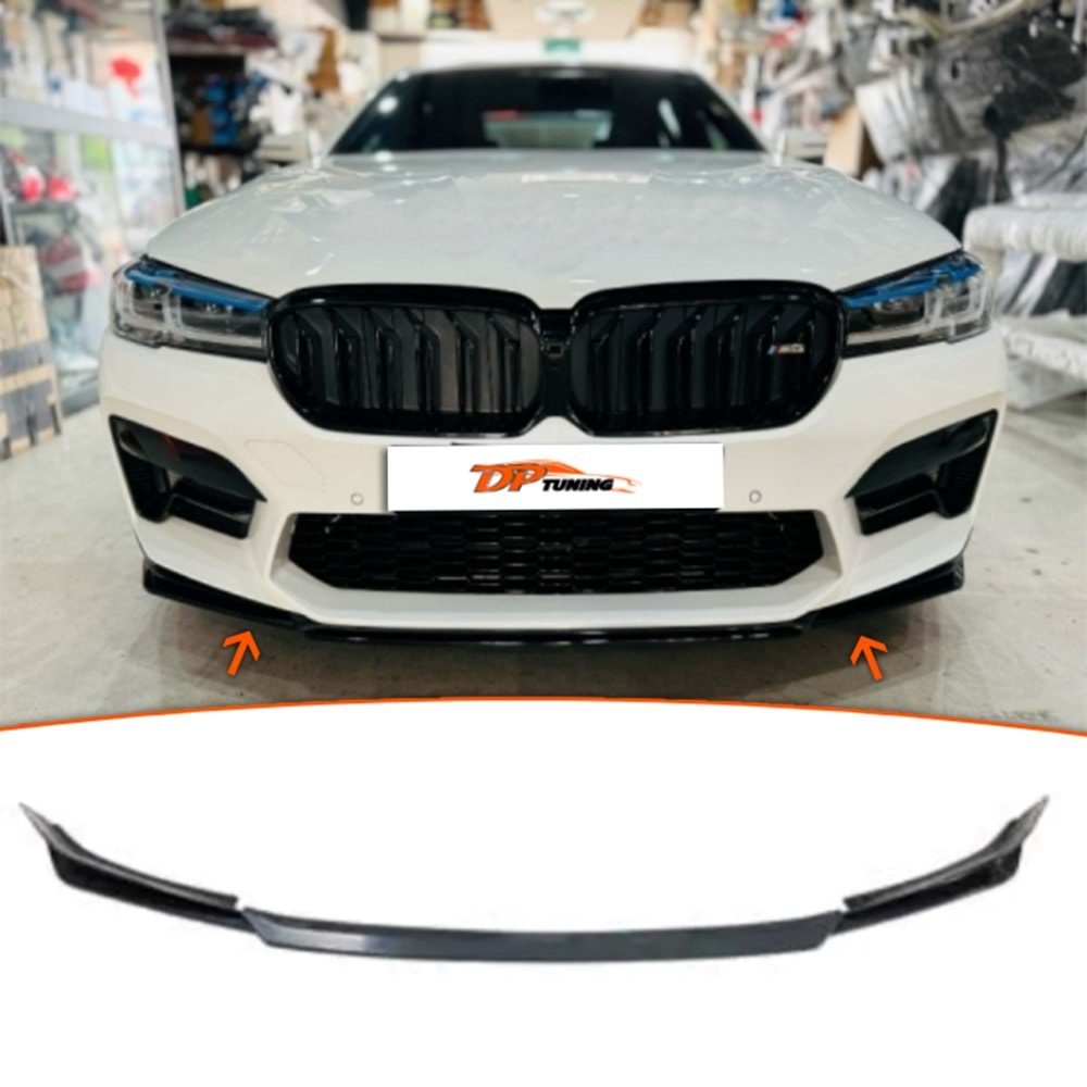 G30 M5 CS Model Front Lip Piano Black ABS / 2017 - 2023 (3 Pieces)