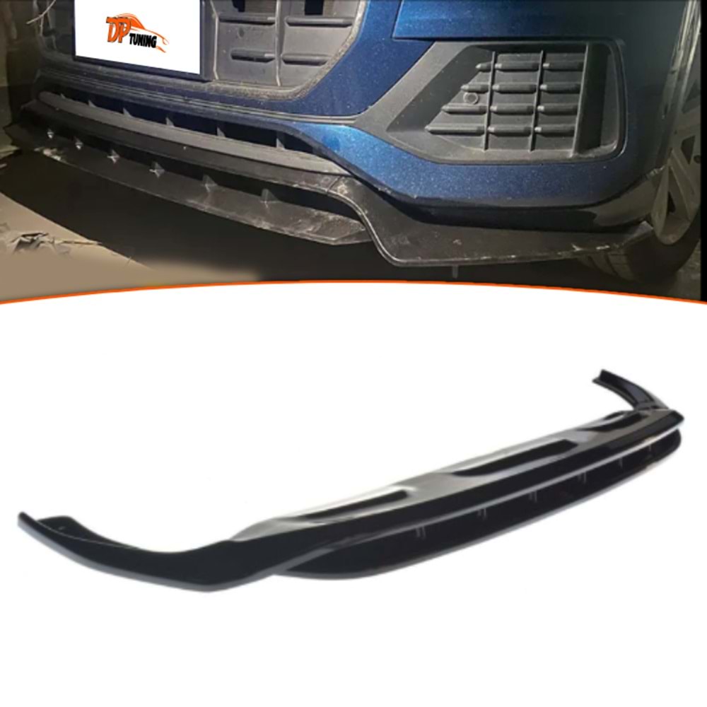 Q8 Standard 4 Pieces Front Lip Piano Black ABS / 2018- up