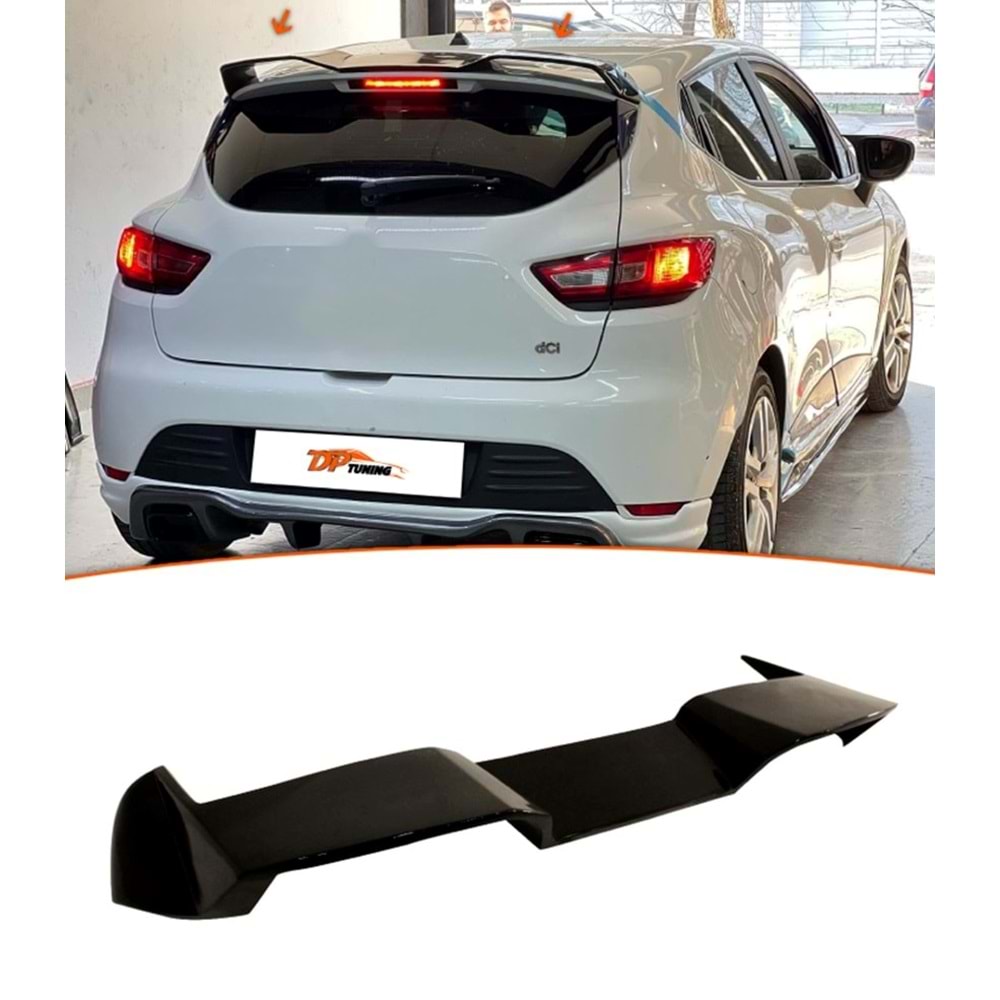 Clio 4 Standard RS Style Rear Roof Spoiler Piano Black ABS / 2012-2019