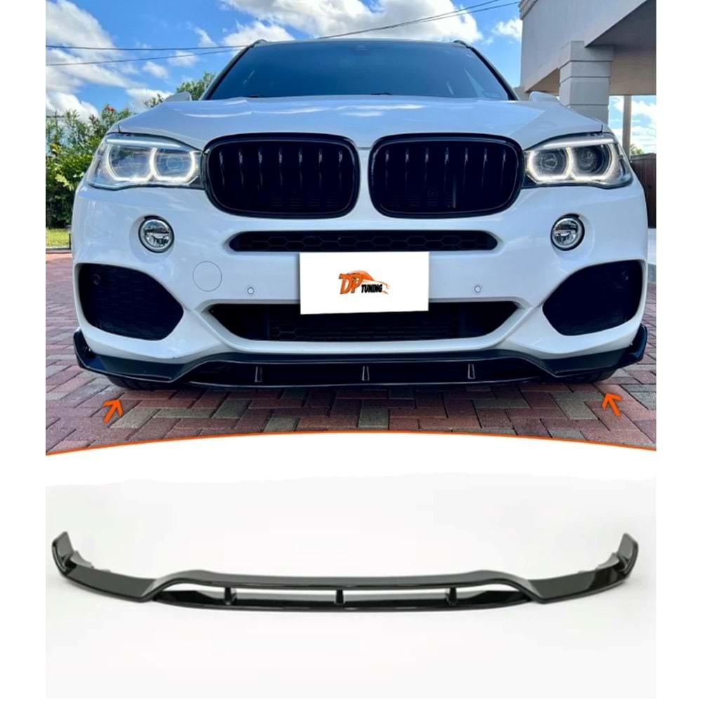 X5 F15 Front Lip Piano Black ABS / 2013 - 2018 (2 Pieces)