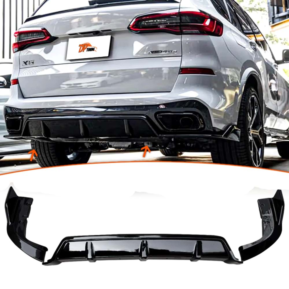 X5 G05 Rear Diffuser Piano Black ABS / 2018 - up (3 Pieces)