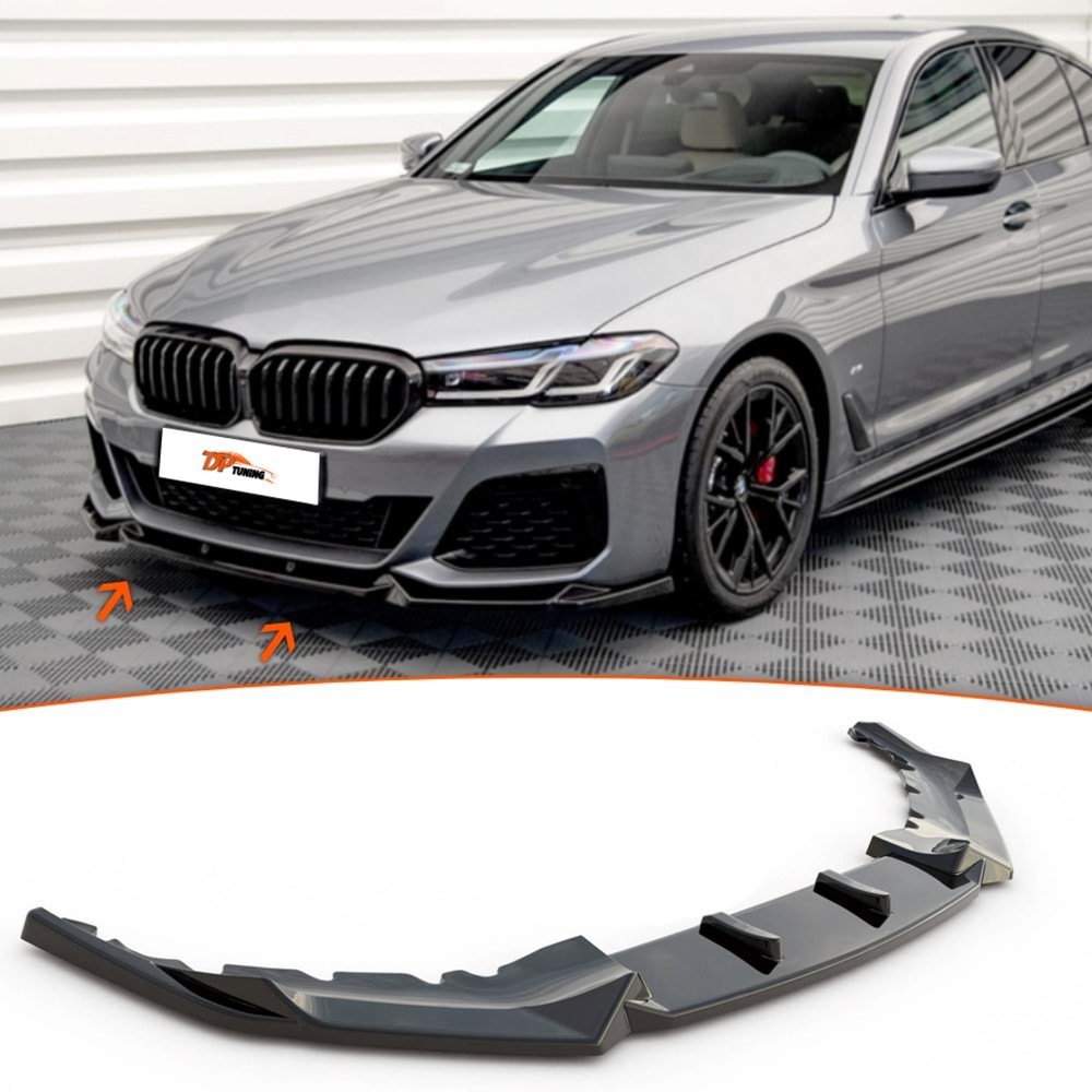 G30 LCI Max V1 Front Lip Piano Black Vacuum Plastic / 2017 - 2020