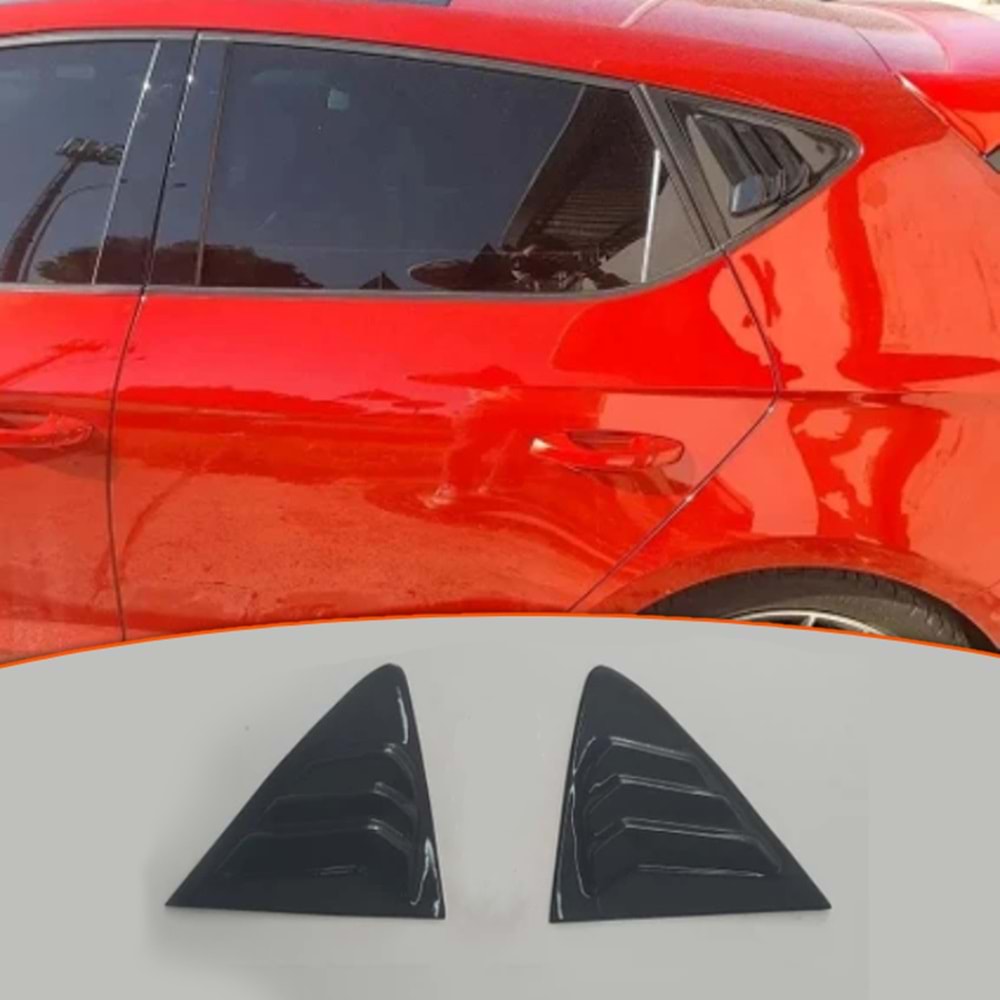 Leon MK3 Side Window Louver Piano Black Vacuum / 2012-2020