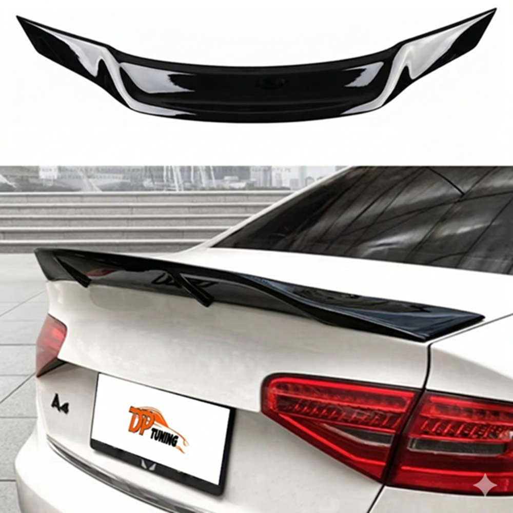 A4 B8 R Style Spoiler Piano Black ABS / 2009-2016