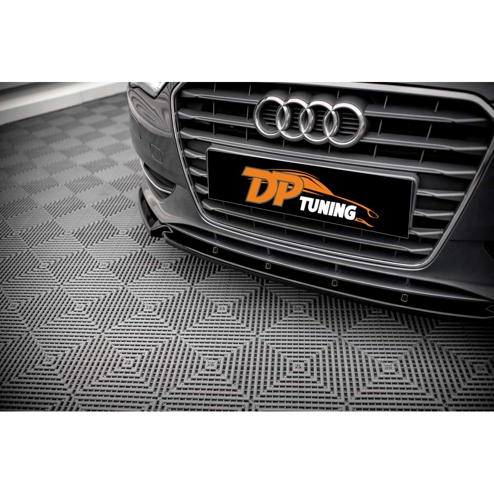 A3 8V Max Front Lip Piano Black Vacuum Plastic / 2016-2020