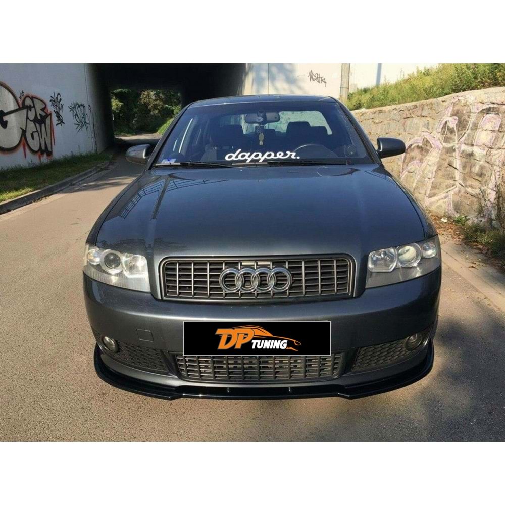 A4 B6 S-Line Max V2 Front Lip Piano Black Vacuum Plastic / 2000 - 2006