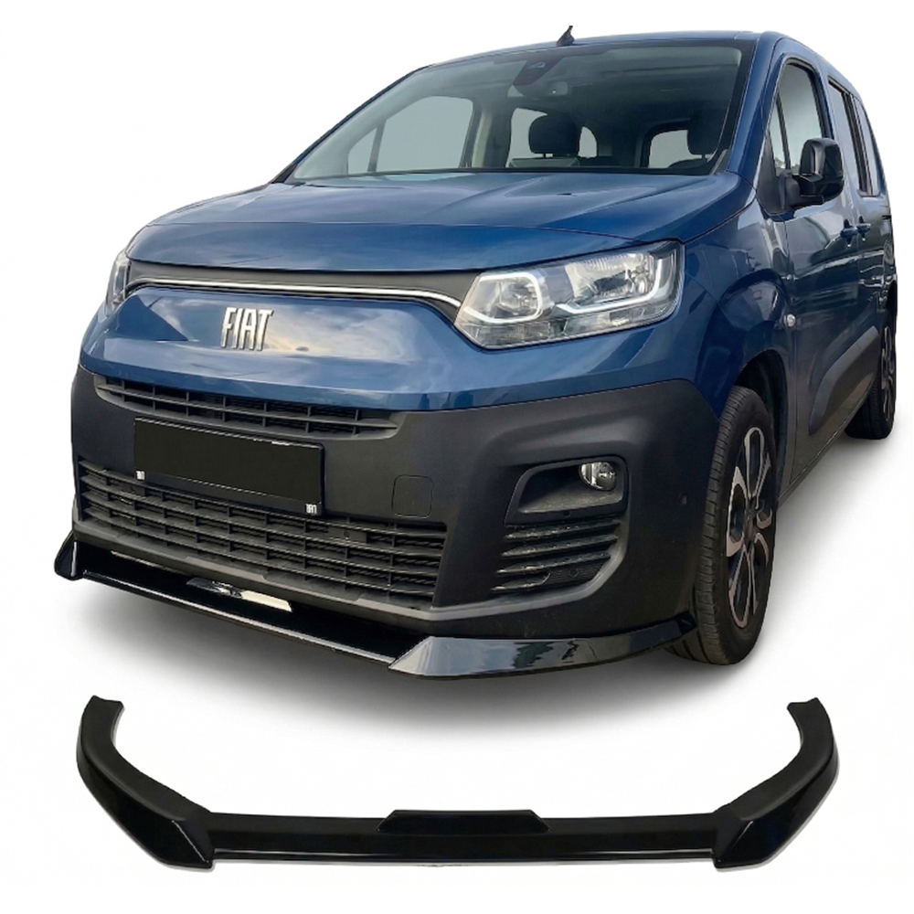 Doblo 4 Front Lip Piano Black Vacuum Plastic / 2024-up