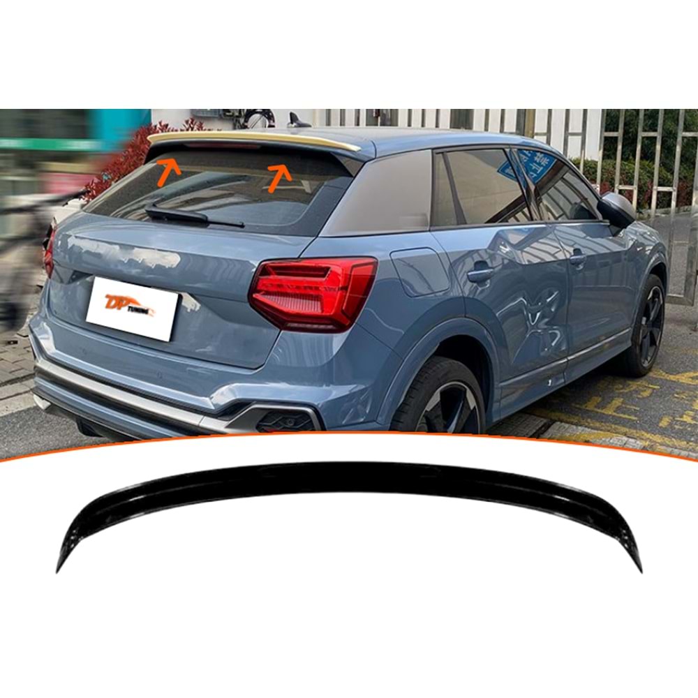 Q2 Rear Roof Spoiler Piano Black ABS / 2016 - 2020