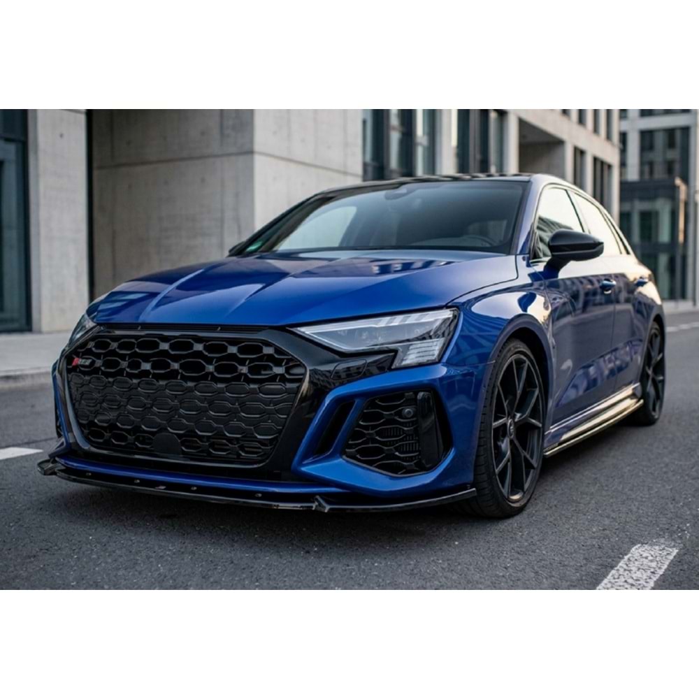 A3 8Y RS3 V2 Front Lip Piano Black Vacuum / 2020 - 2024