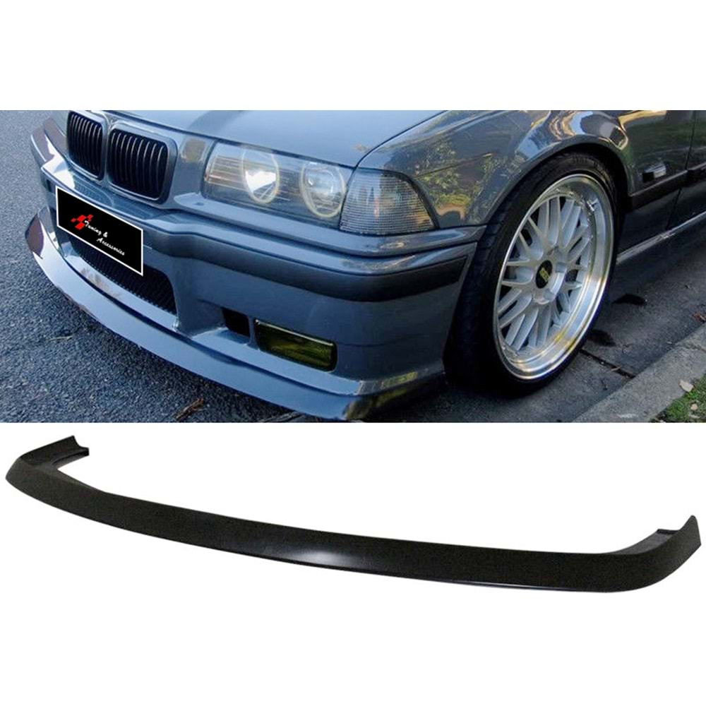 E36 M3 Front Lip Piano Black Vacuum Plastic / 1990-2000