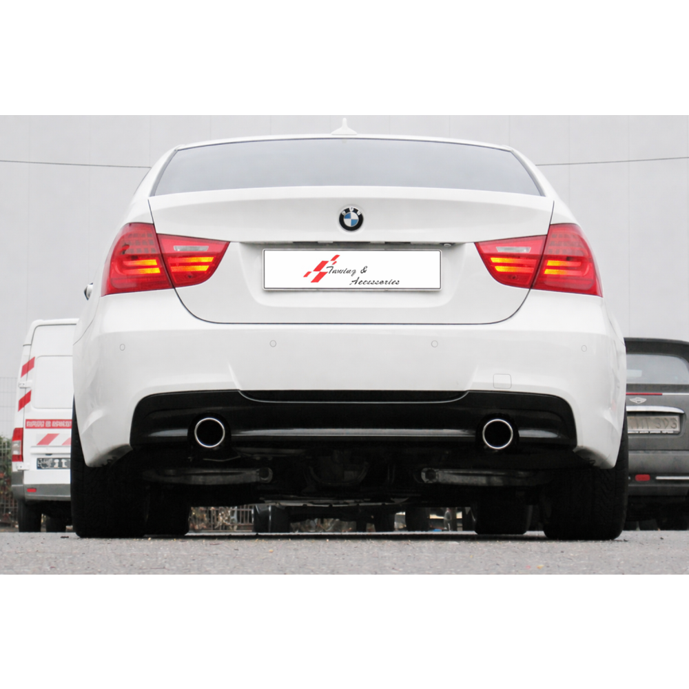 E90 M Technic Diffuser R+L Single Output Piano Black Vacuum Plastic / 2004-2011