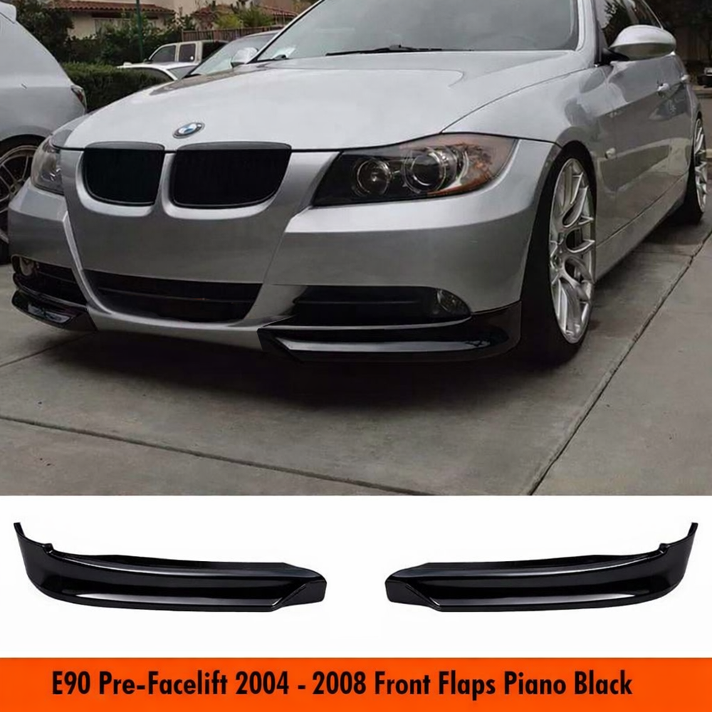 E90 Front Flaps Piano Black Vacuum Plastic / 2004-2008