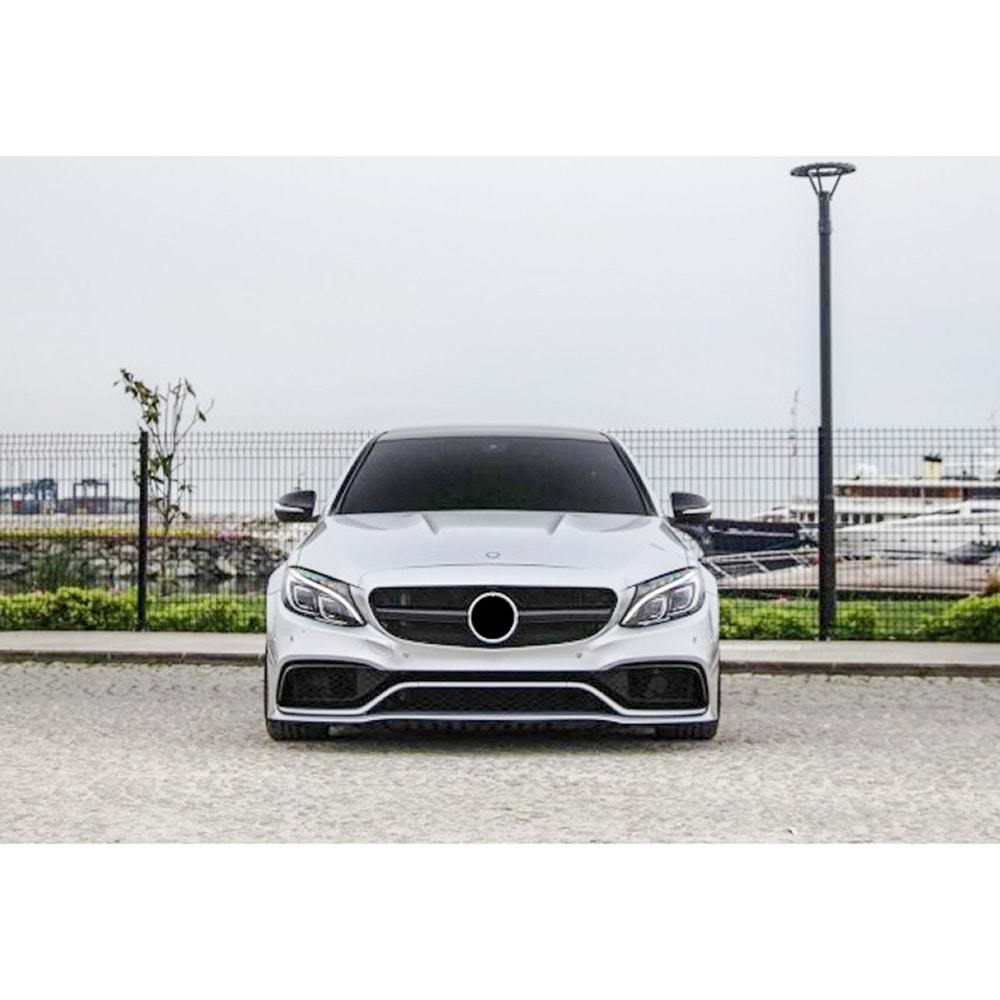 W205 C450 AMG Front Grille ABS / 2015-2018 (Piano Black)