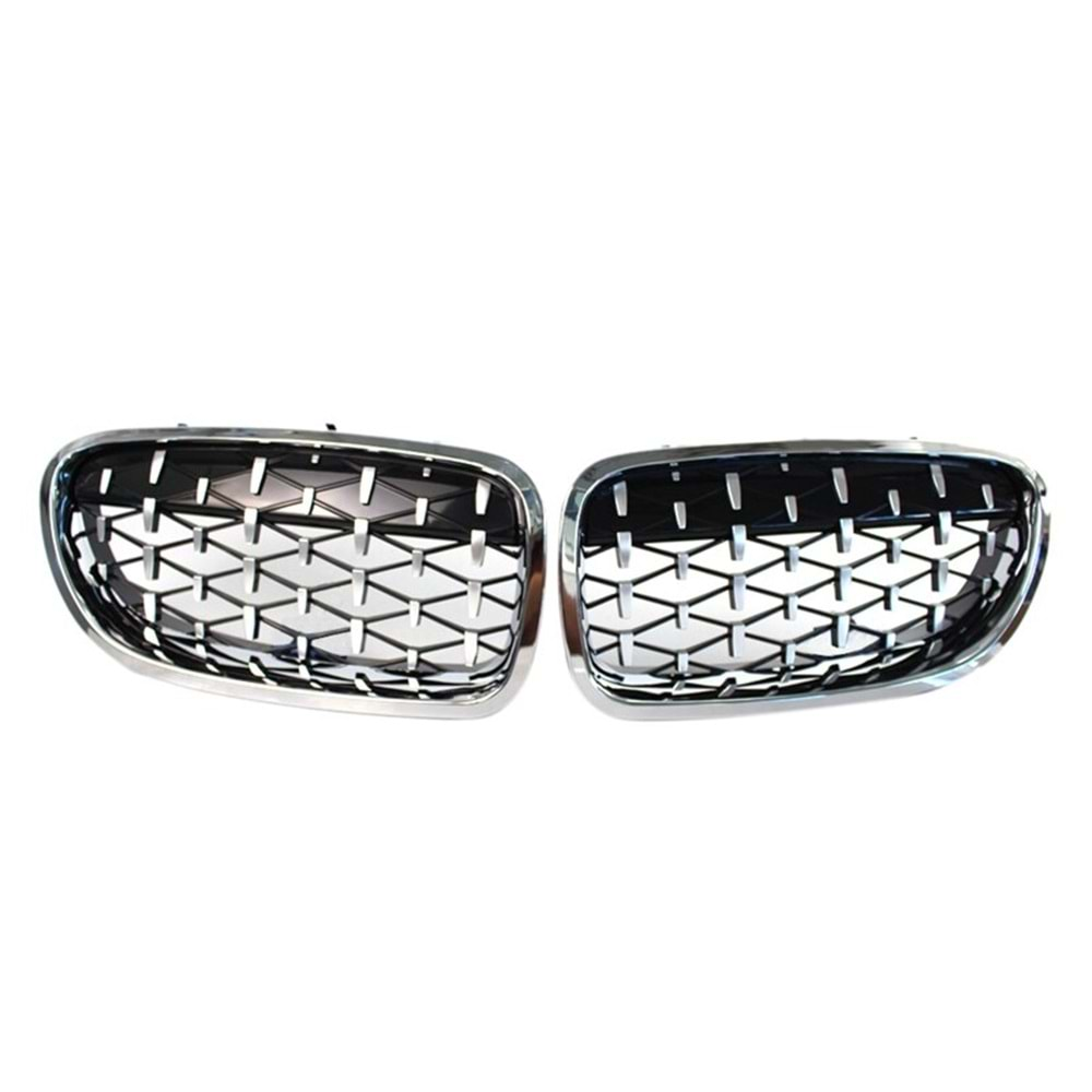 F10 Diamond Front Grille ABS / 2010-2017 (Chrome + Piano Black)