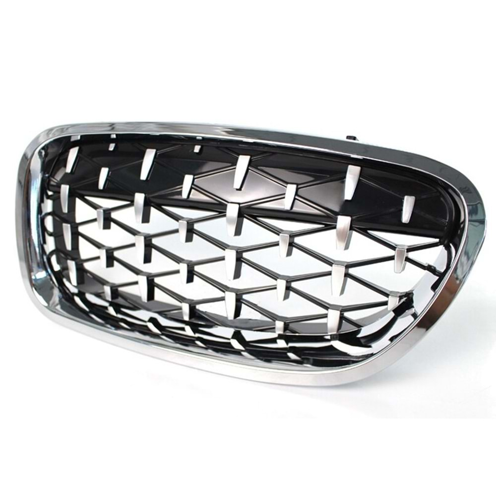 F10 Diamond Front Grille ABS / 2010-2017 (Chrome + Piano Black)