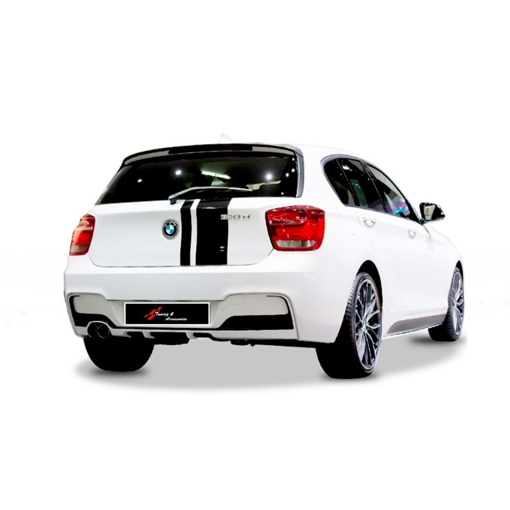 F20 M Performance Rear Diffuser Left Double Outputs Matte Black ABS / 2011-2014