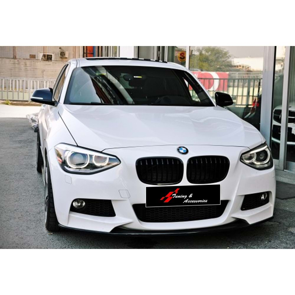 F20 M Performance Style Front Lip Piano Black Vacuum Plastic / 2011-2014