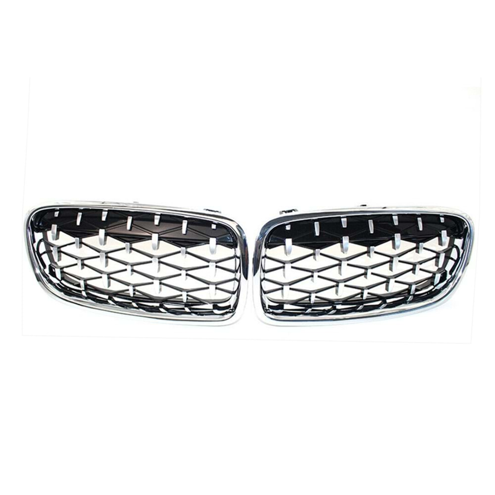 F30 Diamond Front Grille ABS / 2012-2018 (Chrome + Piano Black)