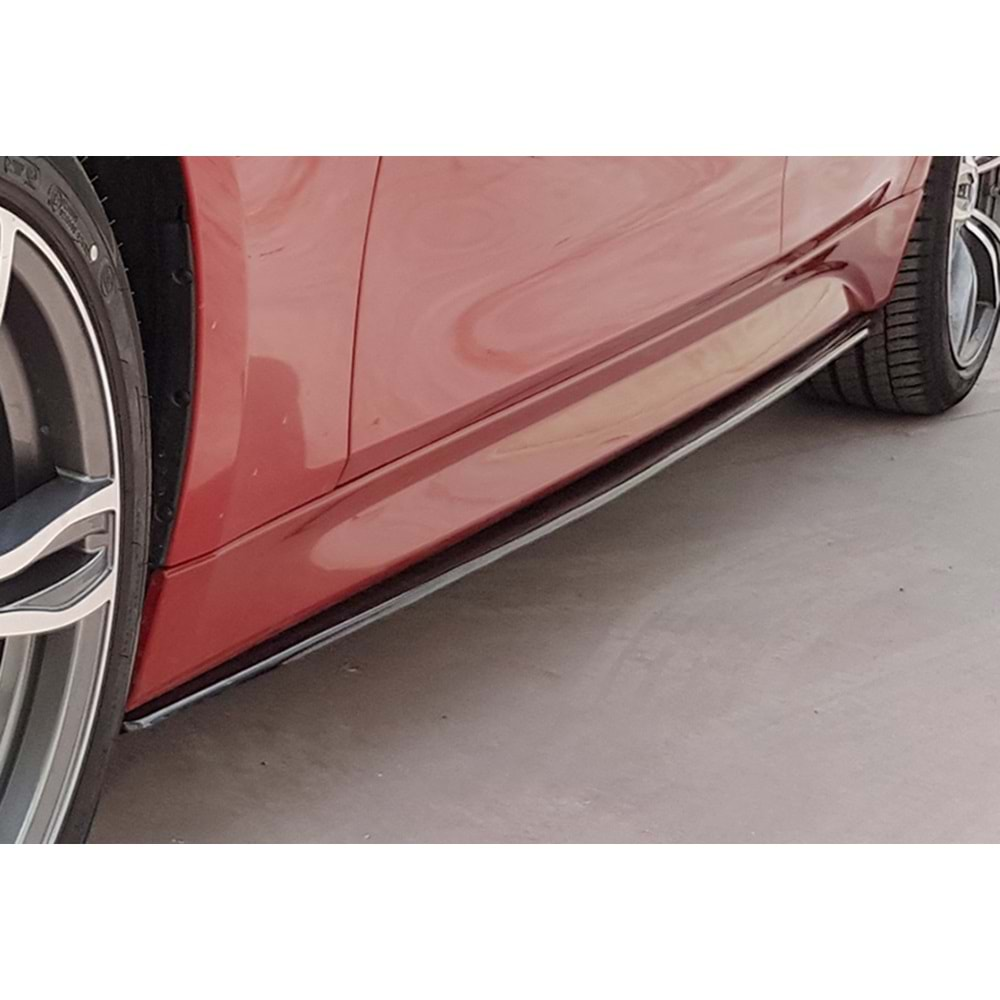 F30 Performance Side Skirt Lower Lip Piano Black Vacuum Plastic / 2012-2018