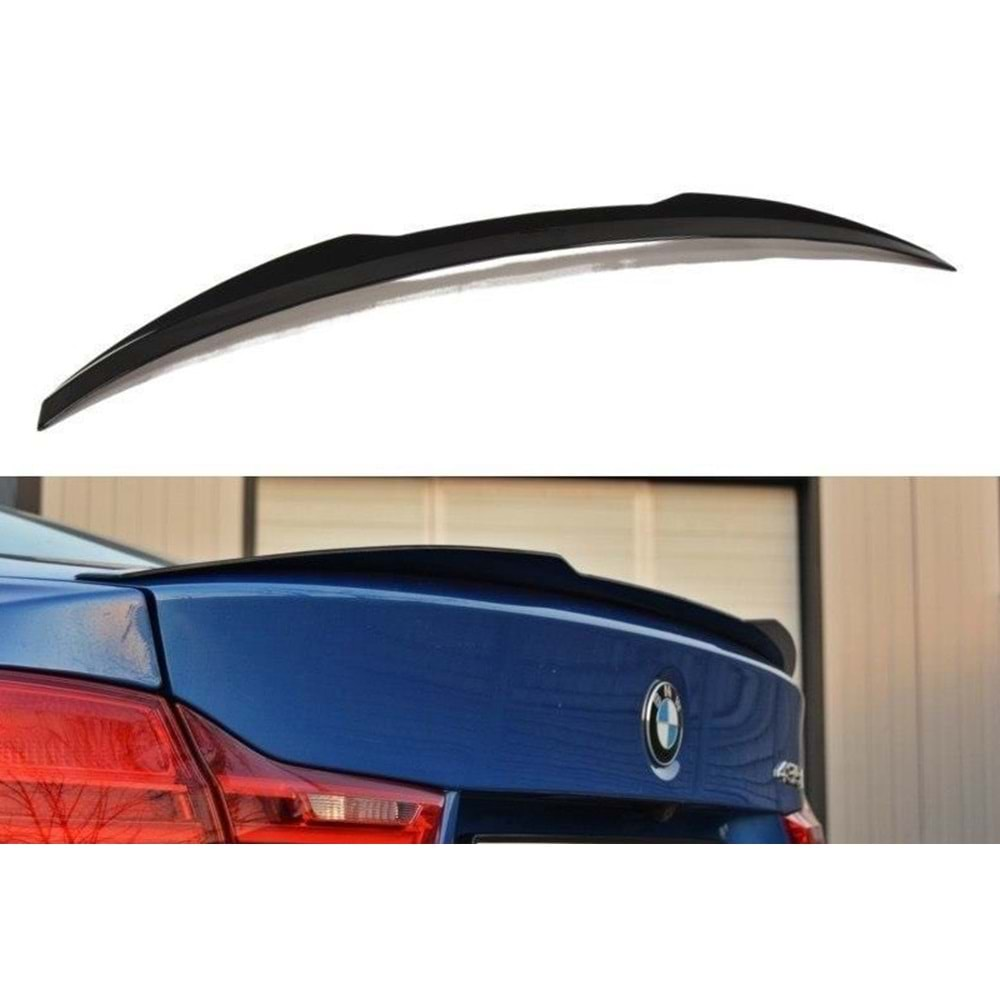 F32 Coupe Max Rear Trunk Cap Spoiler Piano Black Vacuum Plastic / 2014-2020