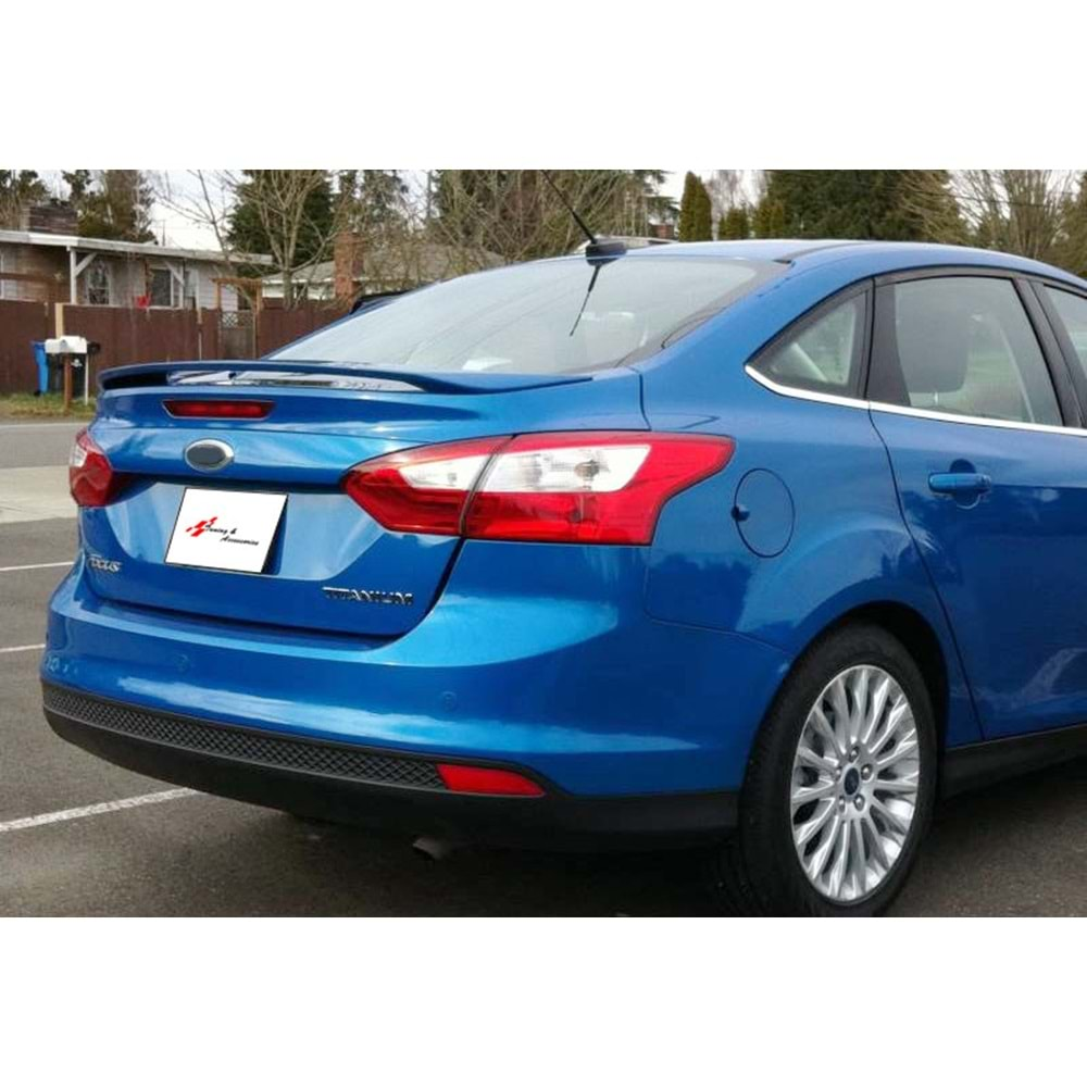 Focus 3 FL Rear Trunk Spoiler Primer Painted Fiberglass / 2015-2018