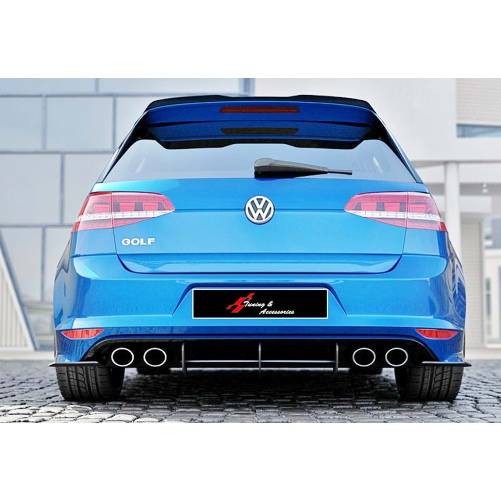 Golf 7 R Max Rear Diffuser Splitter Matte Black ABS Plastic / 2012-2019