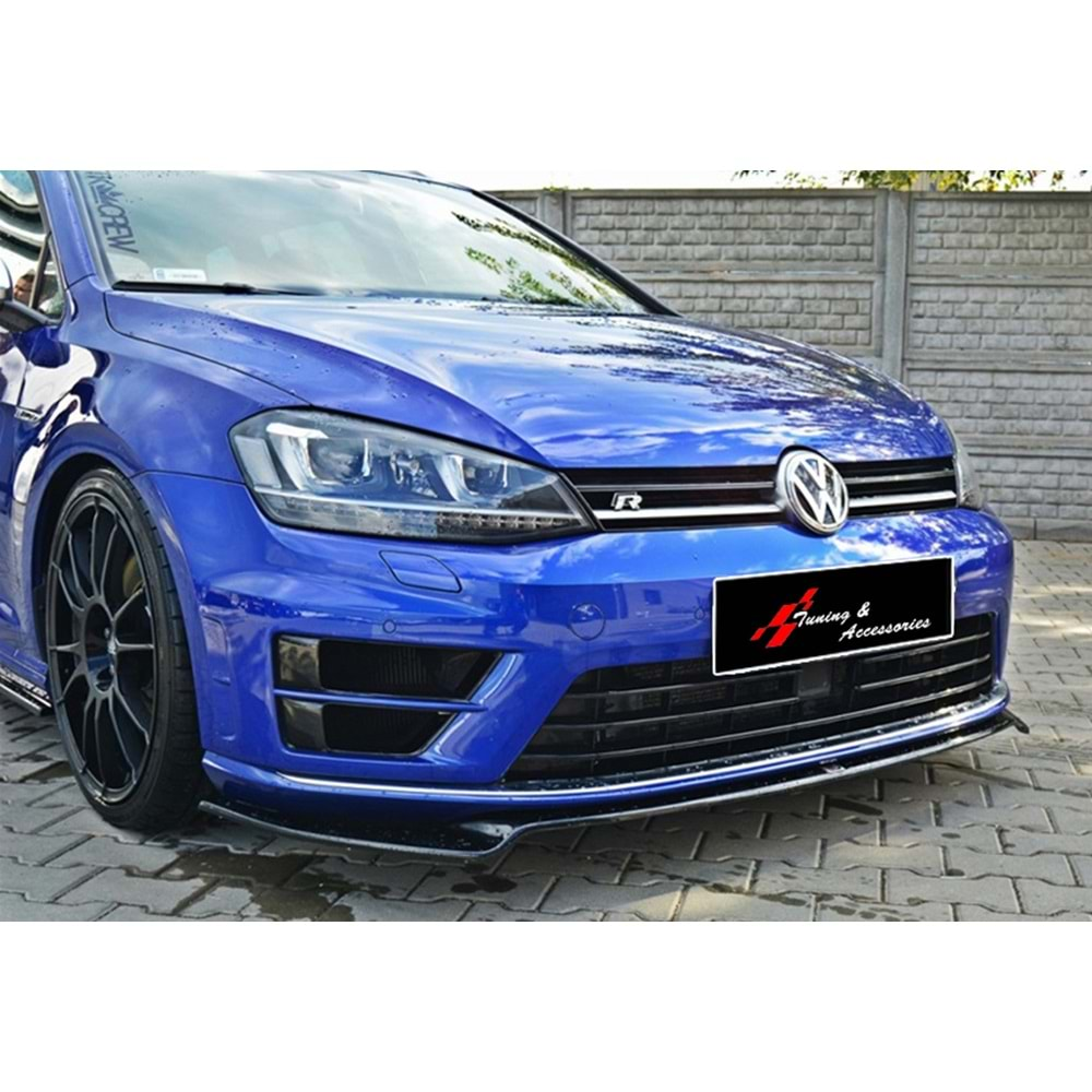 Golf 7 R Max V2 Front Lip Piano Black Vacuum Plastic / 2012-2017