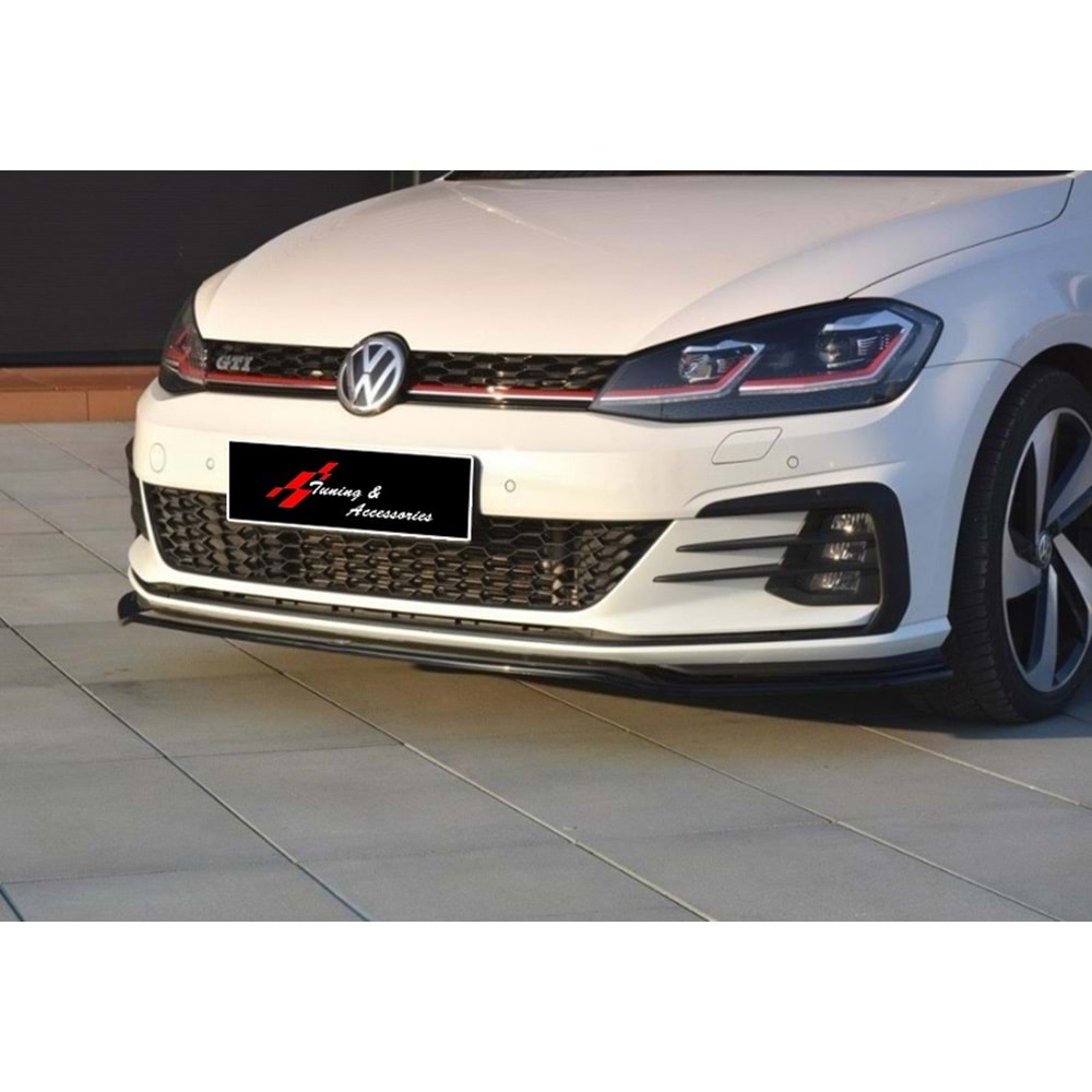 Golf 7 FL GTI Max V2 Front Lip Piano Black Vacuum Plastic / 2017-2019