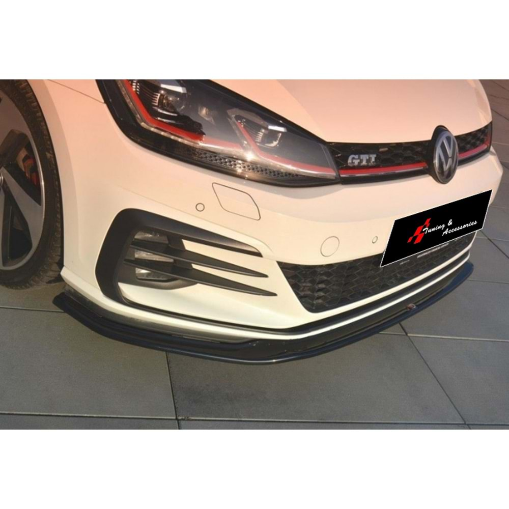 Golf 7 FL GTI Max V2 Front Lip Piano Black Vacuum Plastic / 2017-2019