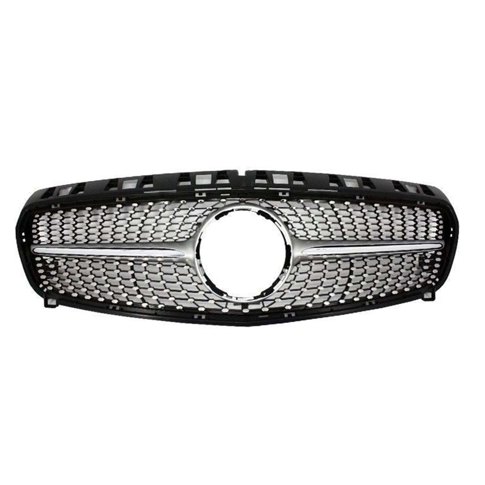 W176 Diamond Front Grille ABS / 2012-2018 (Chrome + Piano Black)