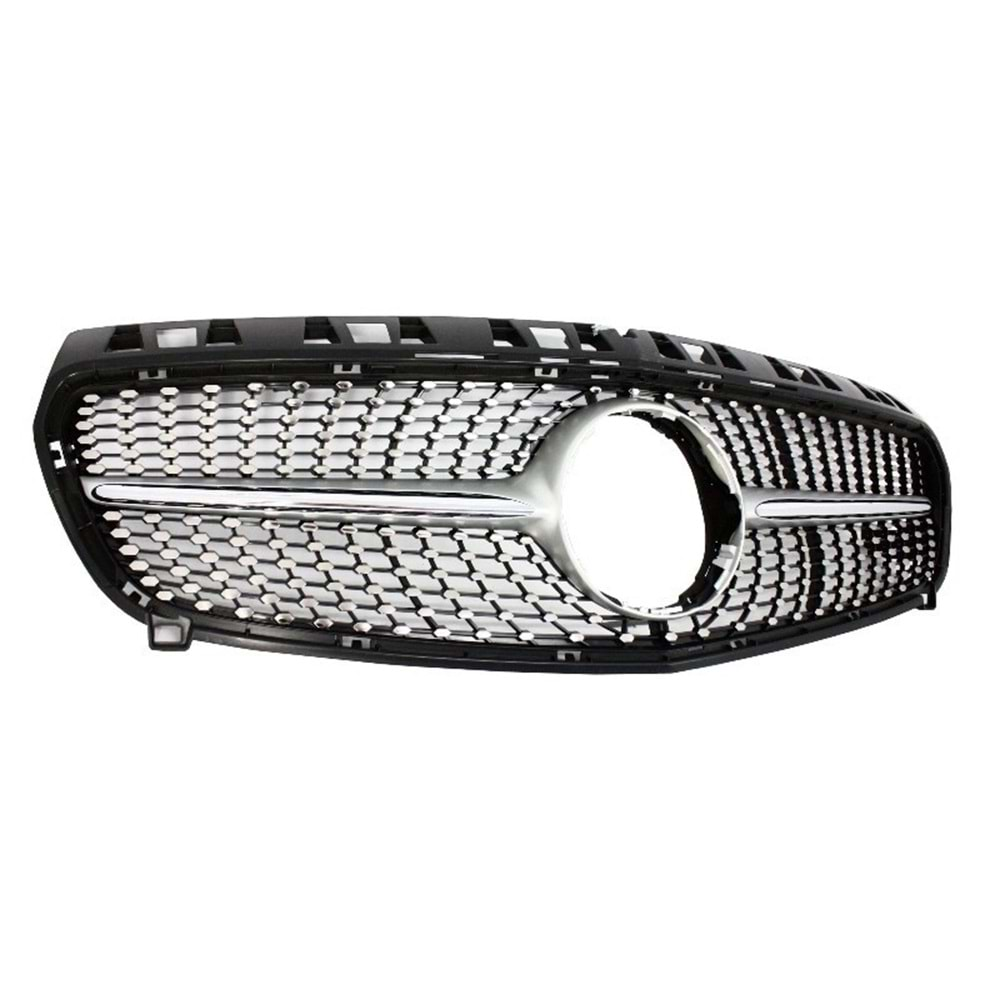 W176 Diamond Front Grille ABS / 2012-2018 (Chrome + Piano Black)