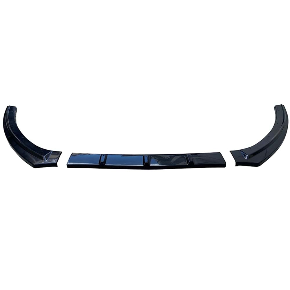 Jetta Mk6 Basic Plus V2 Front Lip 3 Pieces Piano Black ABS / 2010-2018