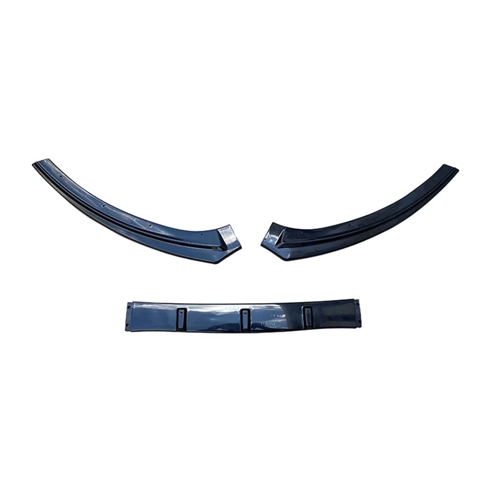 Jetta Mk6 Basic Plus V2 Front Lip 3 Pieces Piano Black ABS / 2010-2018
