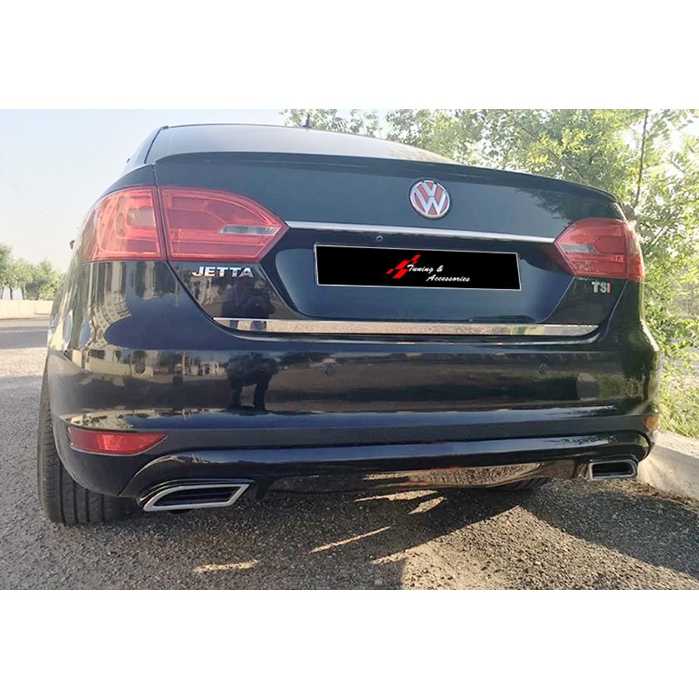 Jetta Mk6 Sport Diffuser With Chromee Exhaust Tips Piano Black Vacuum Plastic / 2010-2014