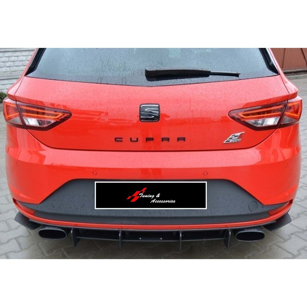 Leon Mk3 Max Rear Diffuser Splitter Matte Black ABS Plastic / 2012-2016