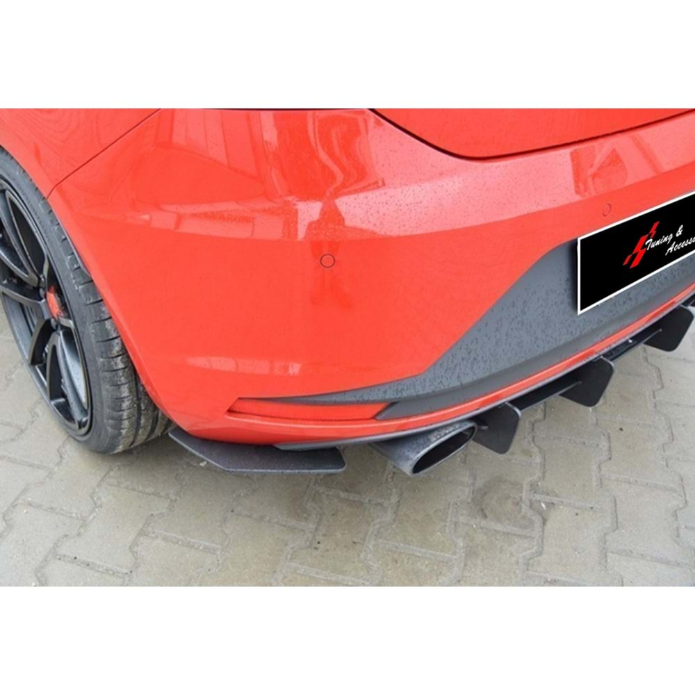 Leon Mk3 Max Rear Diffuser Splitter Matte Black ABS Plastic / 2012-2016