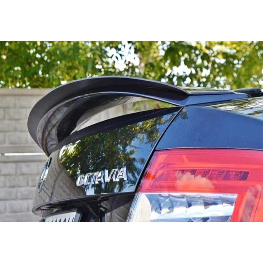 Octavia Mk3 RS Max Rear Trunk Cap Spoiler Piano Black Vacuum Plastic / 2013 - up